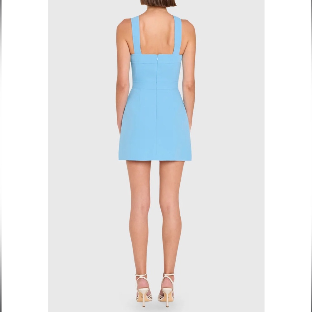 Amanda Uprichard Aqua Blue Sleeveless Mini Dress – Square Neck with Pockets - Picture 4 of 7